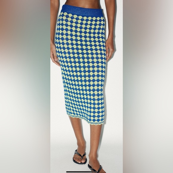 ZARA Structured Knit Midi Skirt – Size Small - Picture 1 of 10
